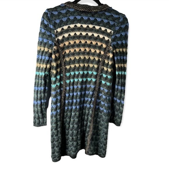 NIC+ZOE boho Long multicolor duster Cardigan Sweater Crochet Size small - Picture 3 of 6
